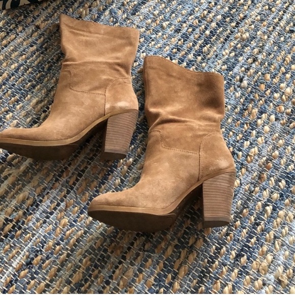 Women's Tan Suede Boots - Picture 2 of 2